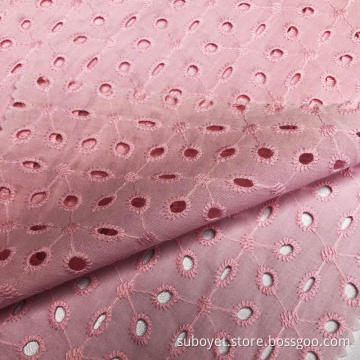 Pink Embroidery Cotton Fabric
